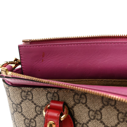 Gucci GG Supreme Monogram Mini Zip Top Tote Beige Dry Rose 14 of 18