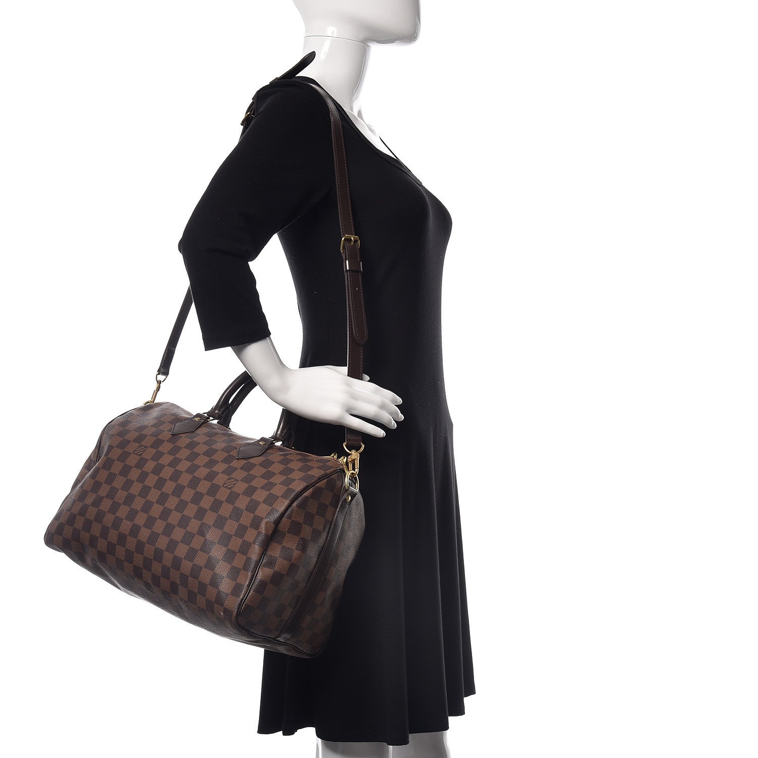 Louis Vuitton Damier Ebene Speedy Bandouliere 35 2 of 9