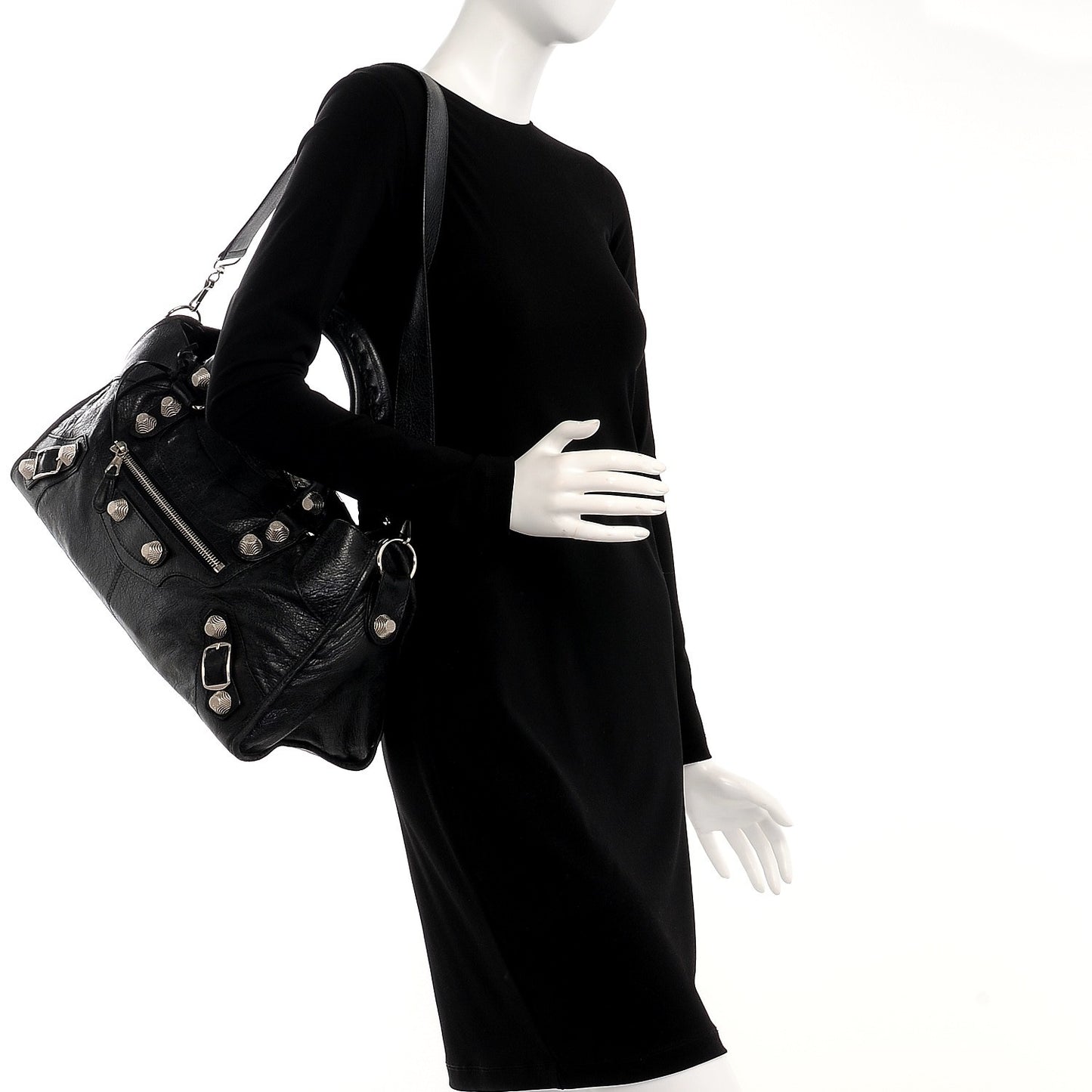 Agneau Giant 21 Silver Hardware Part Time Black