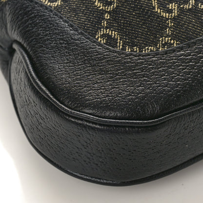 Gucci Jacquard Denim GG Monogram Small Jackie 1961 Hobo Black Ivory 7 of 8