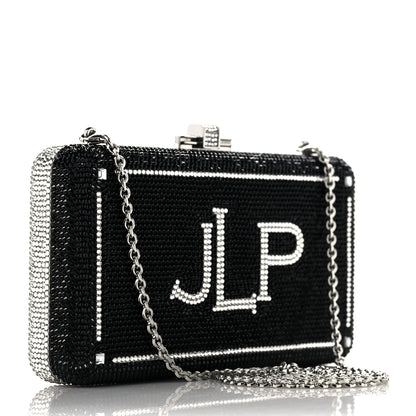Judith Leiber Crystal Bespoke Slim Slide Clutch Black Silver 3 of 8
