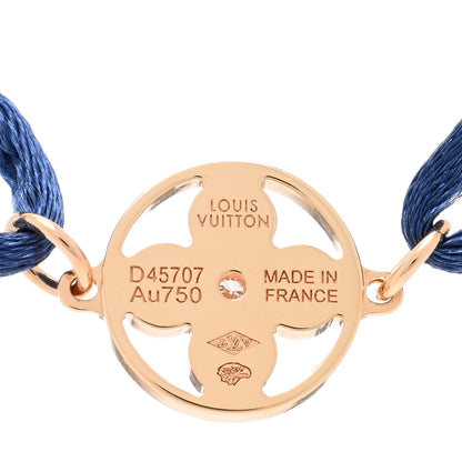 Louis Vuitton 18K Pink Gold Diamond Idylle Blossom Sun Cord Bracelet Blue 3 of 4