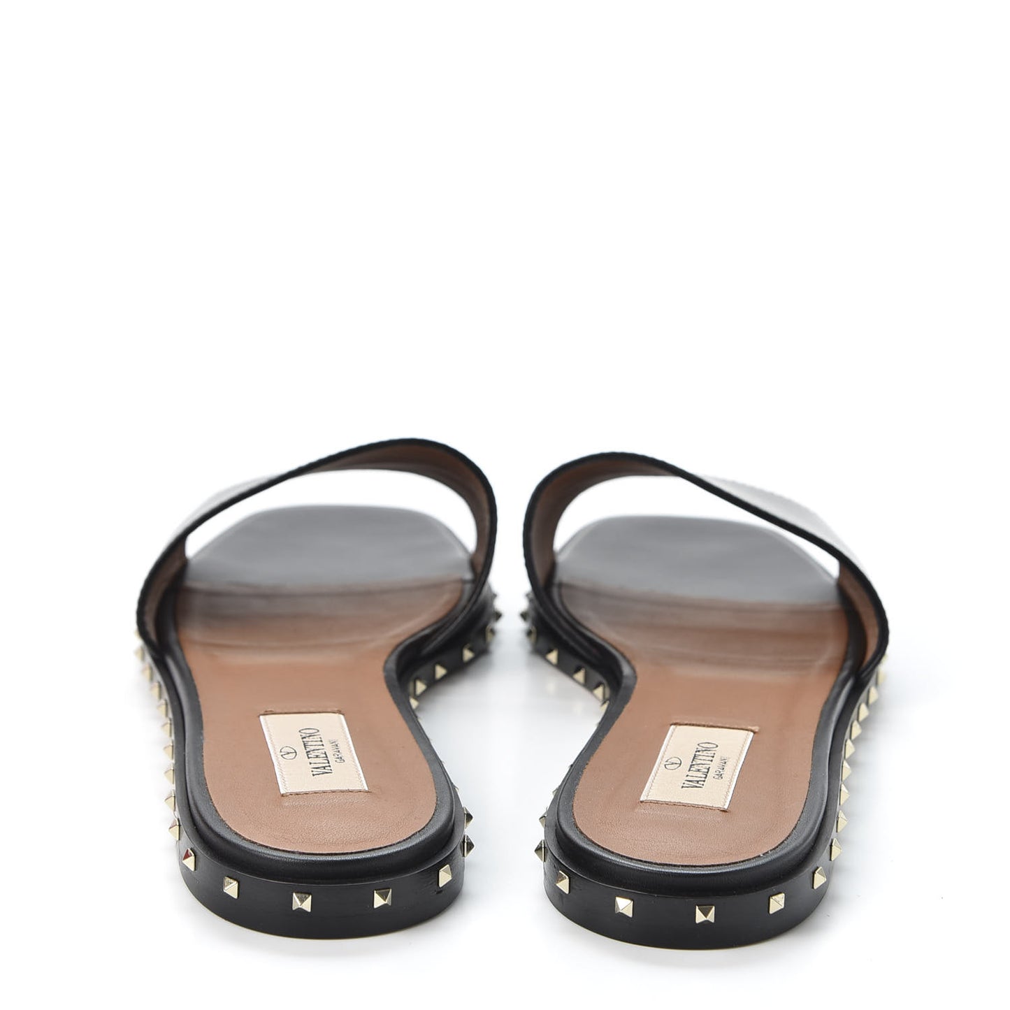 Nappa Soul Rockstud Flat Slide Sandals 40 Black