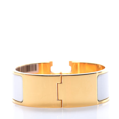 Hermes Enamel Wide Clic Clac H Bracelet PM White 3 of 8