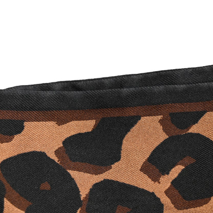 Louis Vuitton Silk Leopard Bandeau Scarf Marron 5 of 5