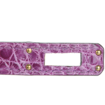 Hermes Shiny Alligator Kelly Pochette Violet 14 of 21