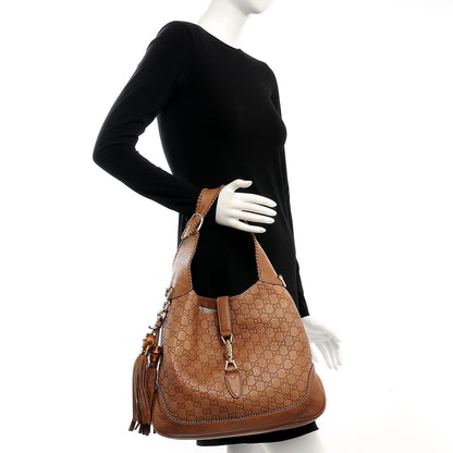 Gucci Guccissima Old Libeccio Medium New Jackie Hobo Old Naturale 3 of 10