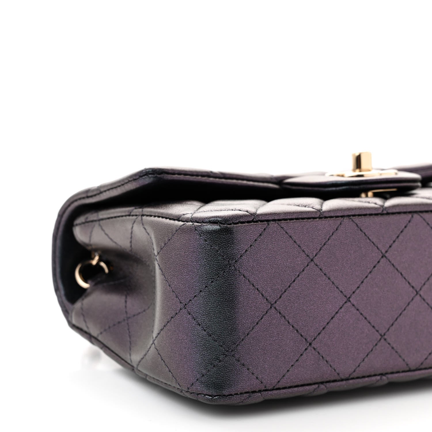 Chanel Iridescent Lambskin Quilted Mini Rectangular Flap Black 9 of 10