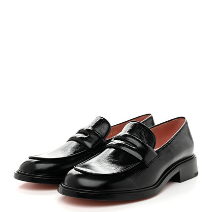 Chanel Shiny Crumpled Calfskin CC Loafers 36.5 Black 4 of 9
