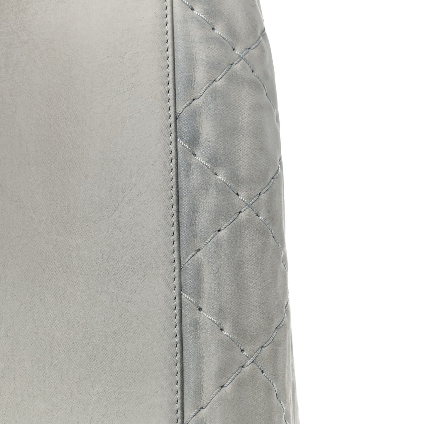 Iridescent Calfskin Large Just Mademoiselle Grey