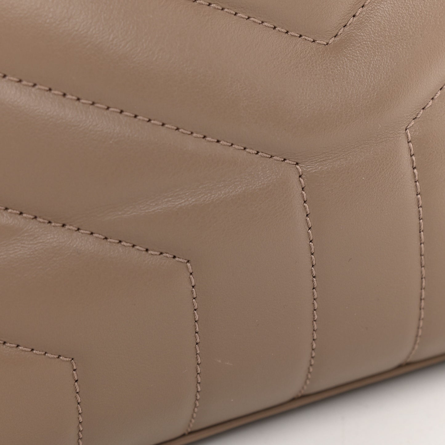 Calfskin Y Quilted Monogram Medium Loulou Chain Satchel Dark Beige