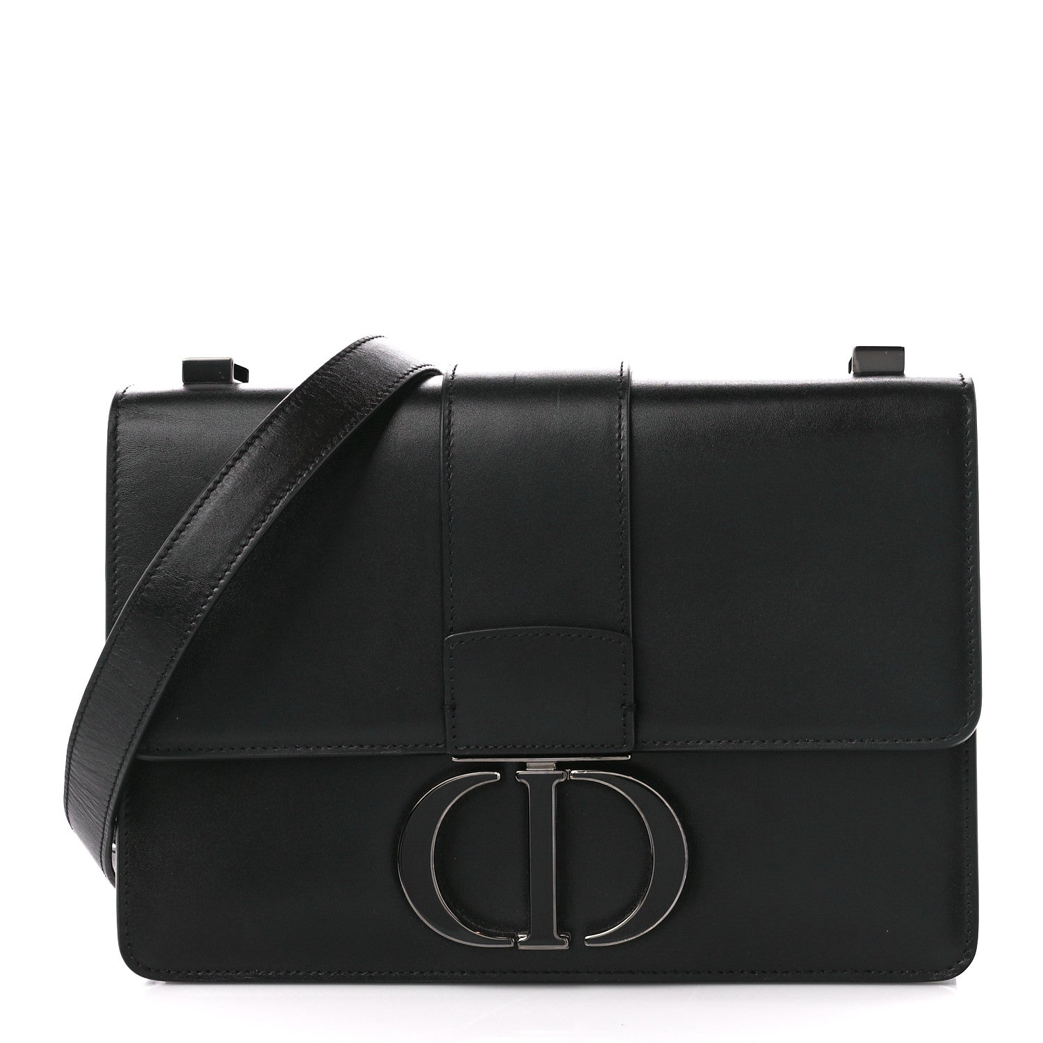 Christian Dior Smooth Calfskin 30 Montaigne Flap Bag Black 1 of 12