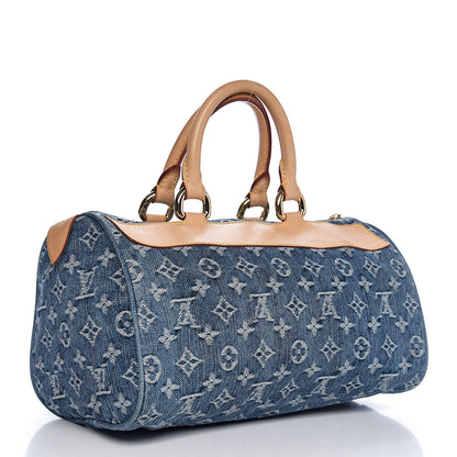Louis Vuitton Monogram Denim Neo Speedy Blue 2 of 9
