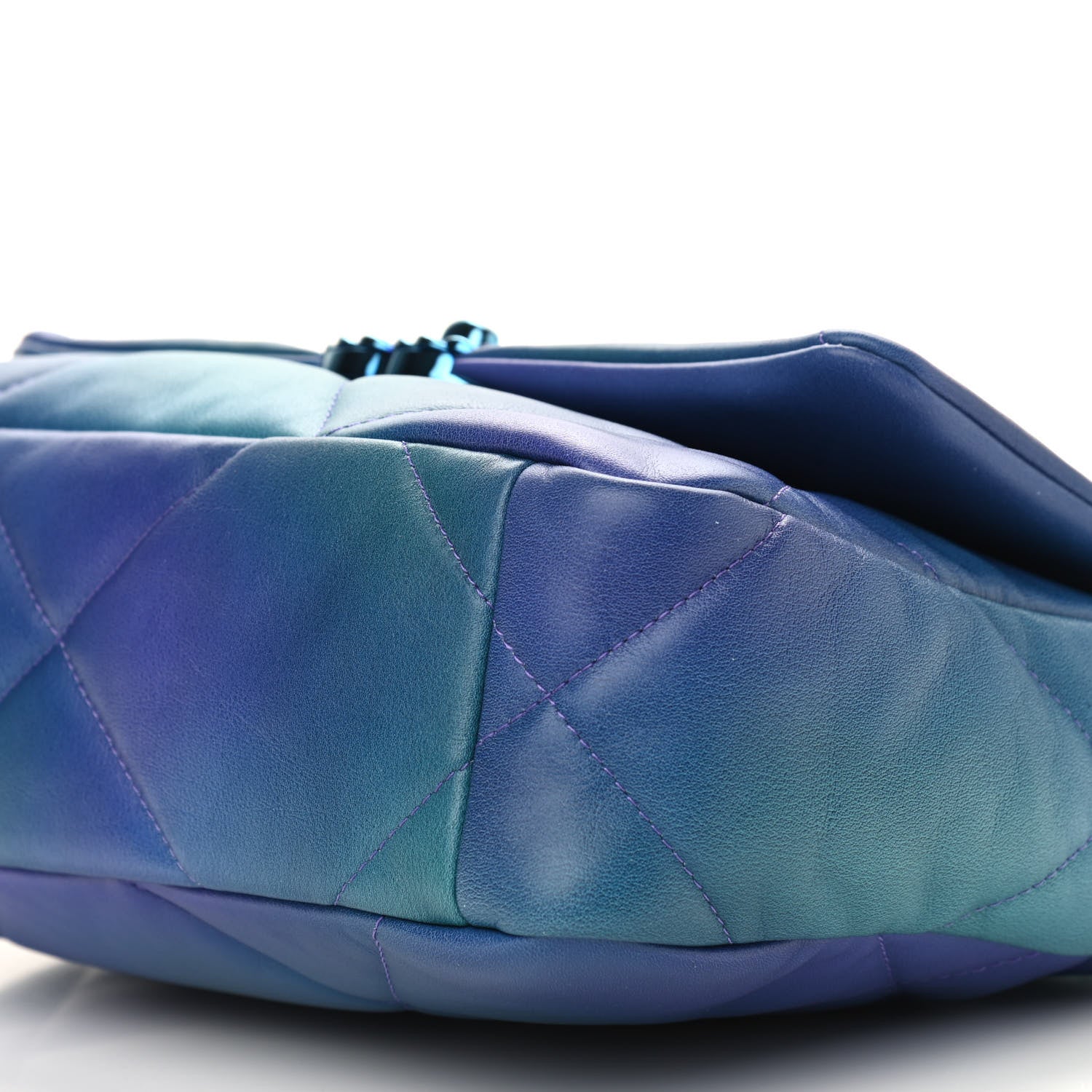 Chanel Tie Dye Calfskin Quilted Medium Chanel 19 Flap Blue Purple 9 of 9
