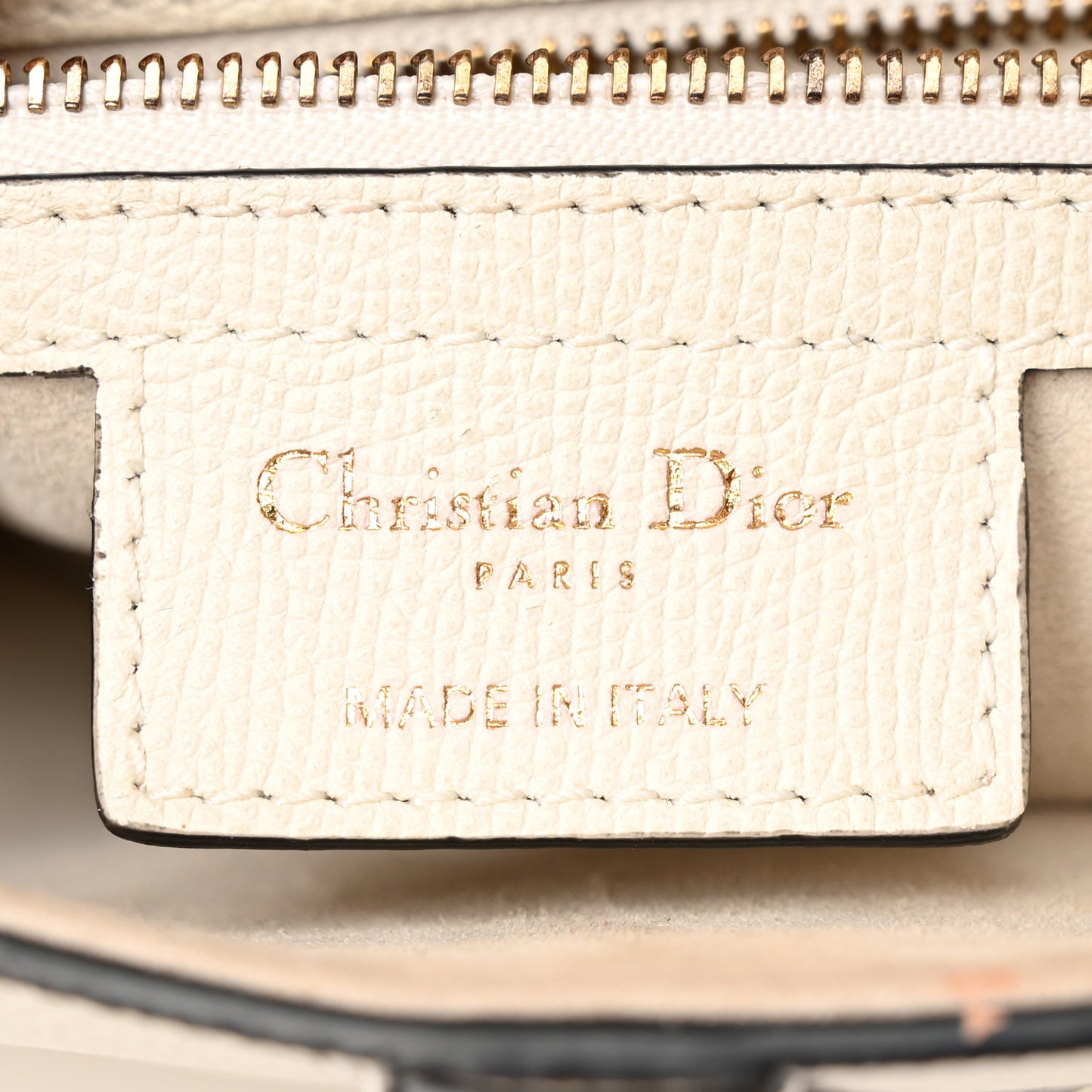 Grained Calfskin Saddle Bag White