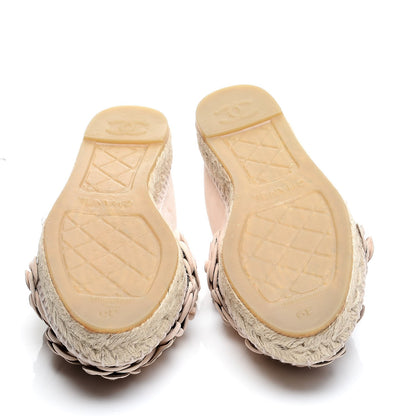 Chanel Suede Camellia CC Espadrilles 39 Pink 5 of 10