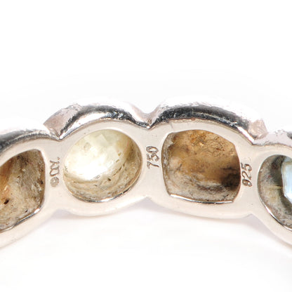 David Yurman Sterling Silver 18k Gold Eternity Ring 6 Blue Topaz Prasiolite 4 of 5