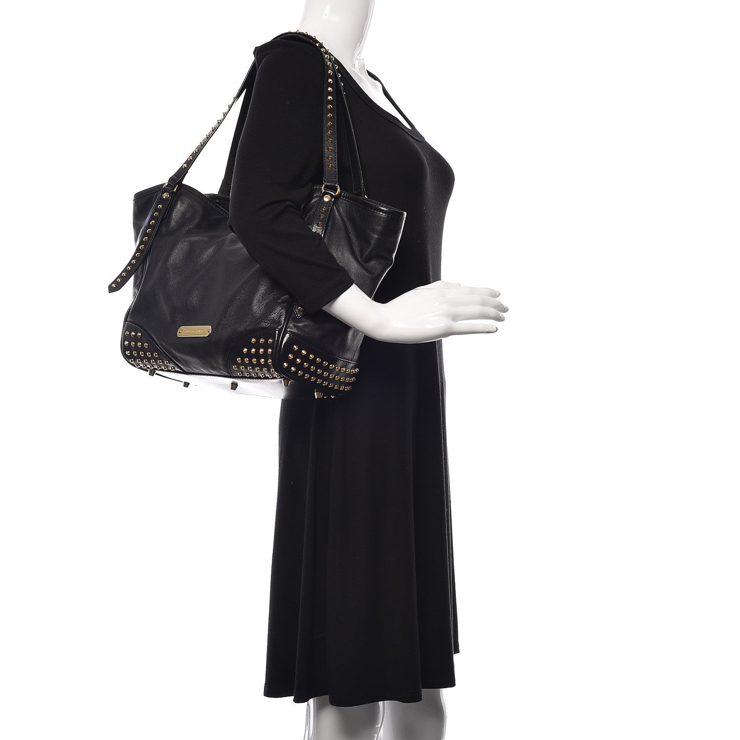 Burberry Lambskin Bridle Studs Small Canterbury Tote Black 3 of 16