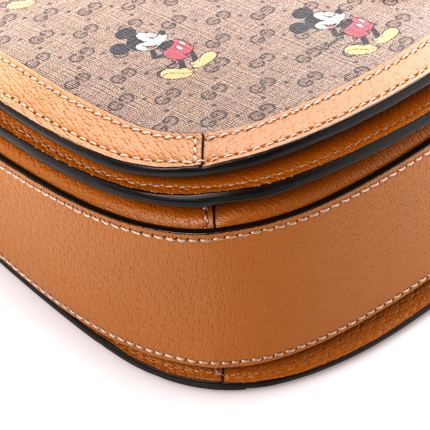 X DISNEY Mini Vintage GG Supreme Monogram Mickey Mouse Small Flap Messenger Bag Beige Vintage Sun Oil