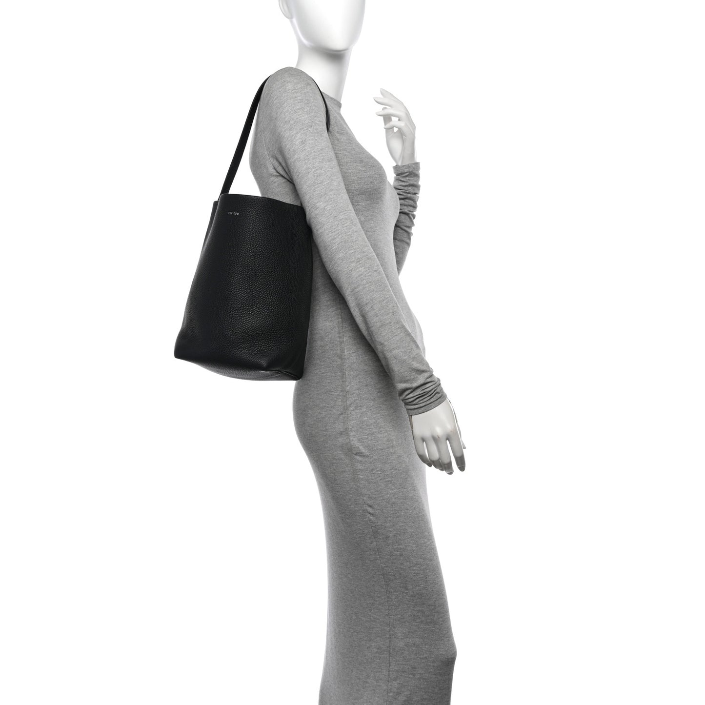 Grained Calfskin Medium N/S Park Tote Black