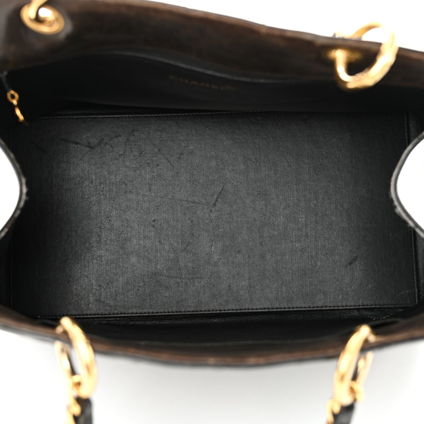 Patent Quilted Grand Shopping Tote GST Black