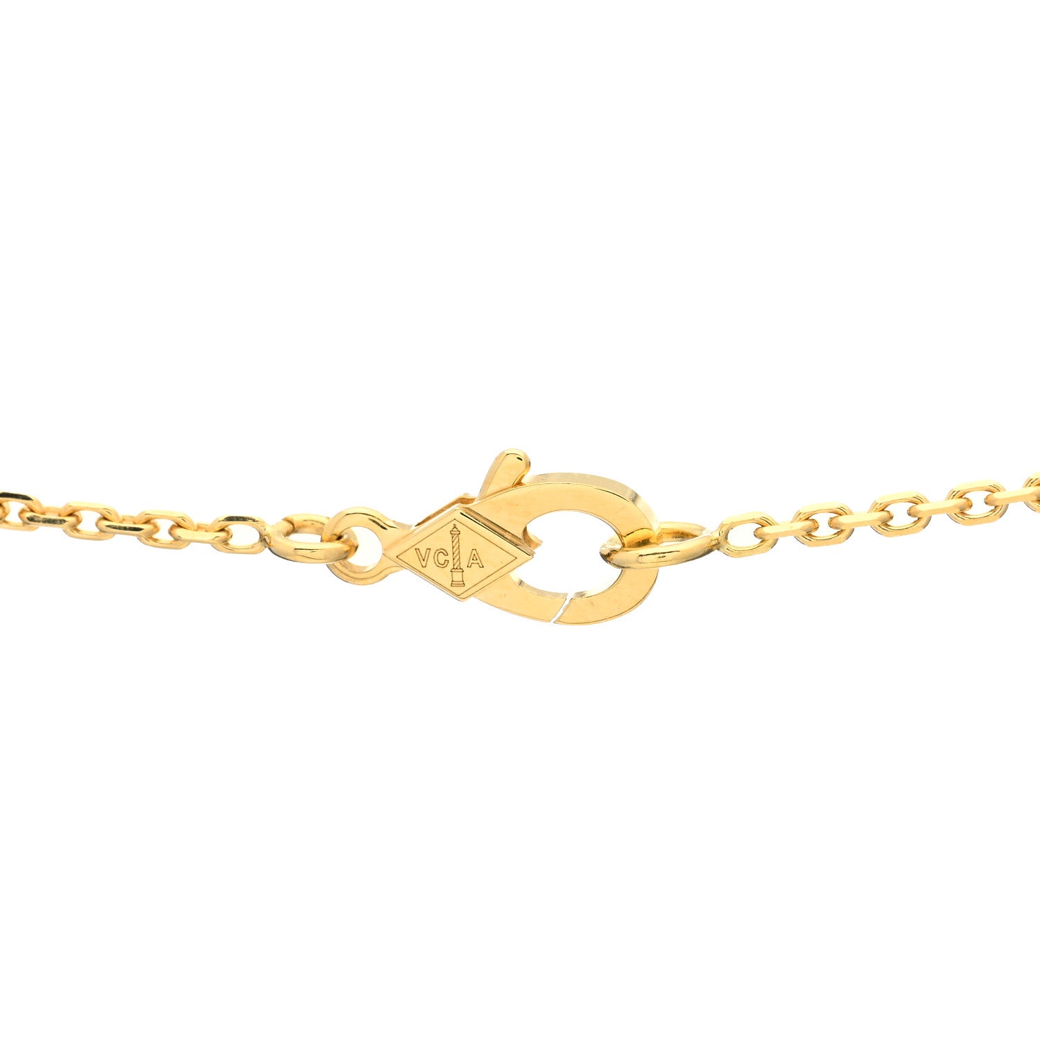 Van Cleef & Arpels 18K Yellow Gold Mother of Pearl Vintage Alhambra Pendant Necklace 4 of 6