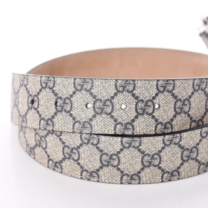 Gucci GG Supreme Monogram Selleria Calfskin Interlocking G 40mm Belt 90 36 Beige Blue 6 of 10