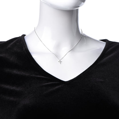 Cartier 18K White Gold Diamond Symbols Cross Pendant Necklace 2 of 6