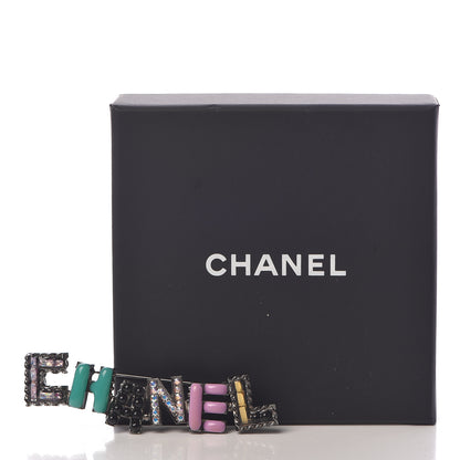 Chanel Pearl Enamel Logo Brooch Multicolor 5 of 5