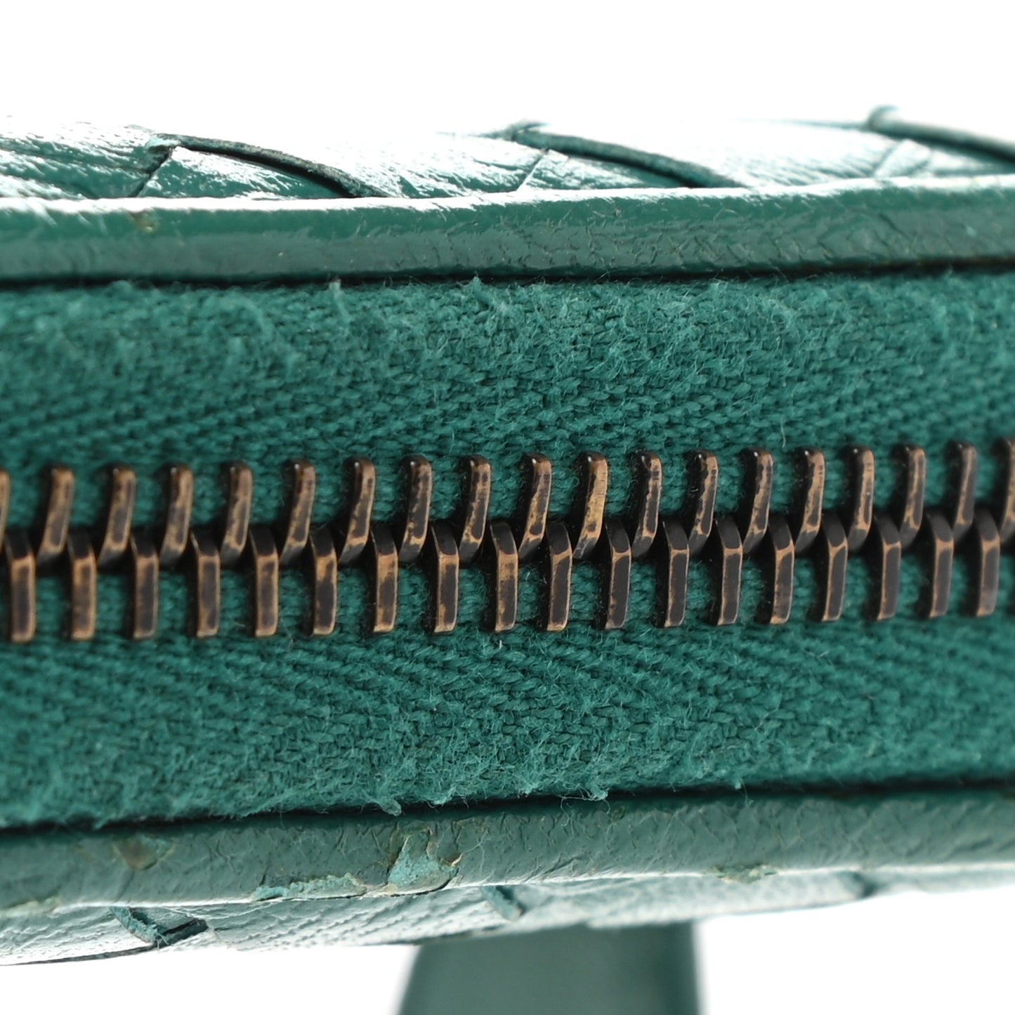 Nappa Intrecciato Zip Around Coin Purse Lagoon