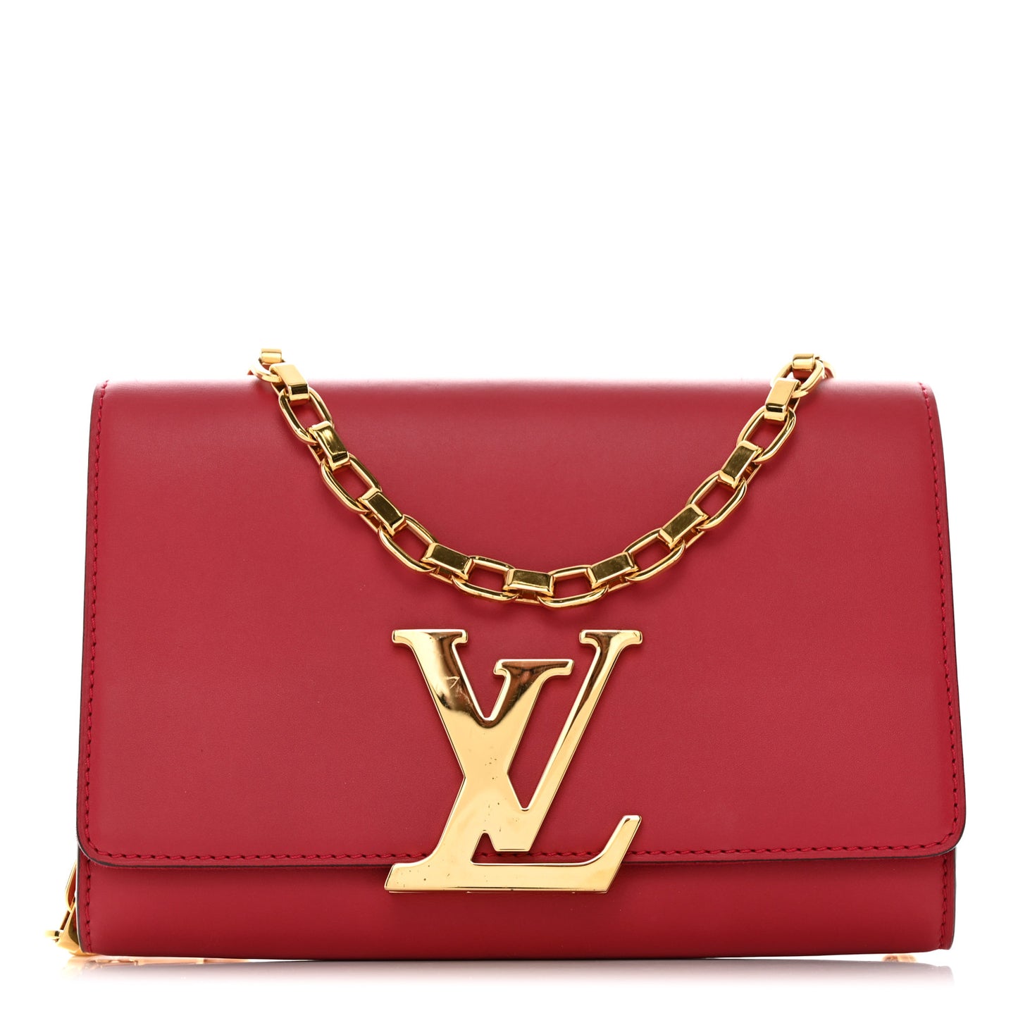 Calfskin Chain Louise MM Red