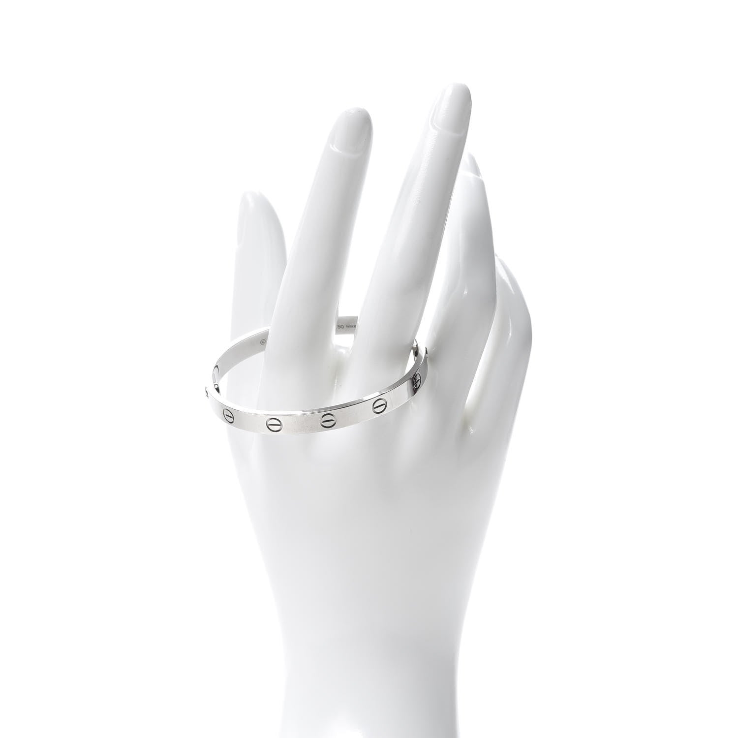 Cartier 18K White Gold LOVE Bracelet 16 2 of 7