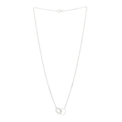 Cartier 18K White Gold Diamond Interlocking LOVE Necklace 3 of 9