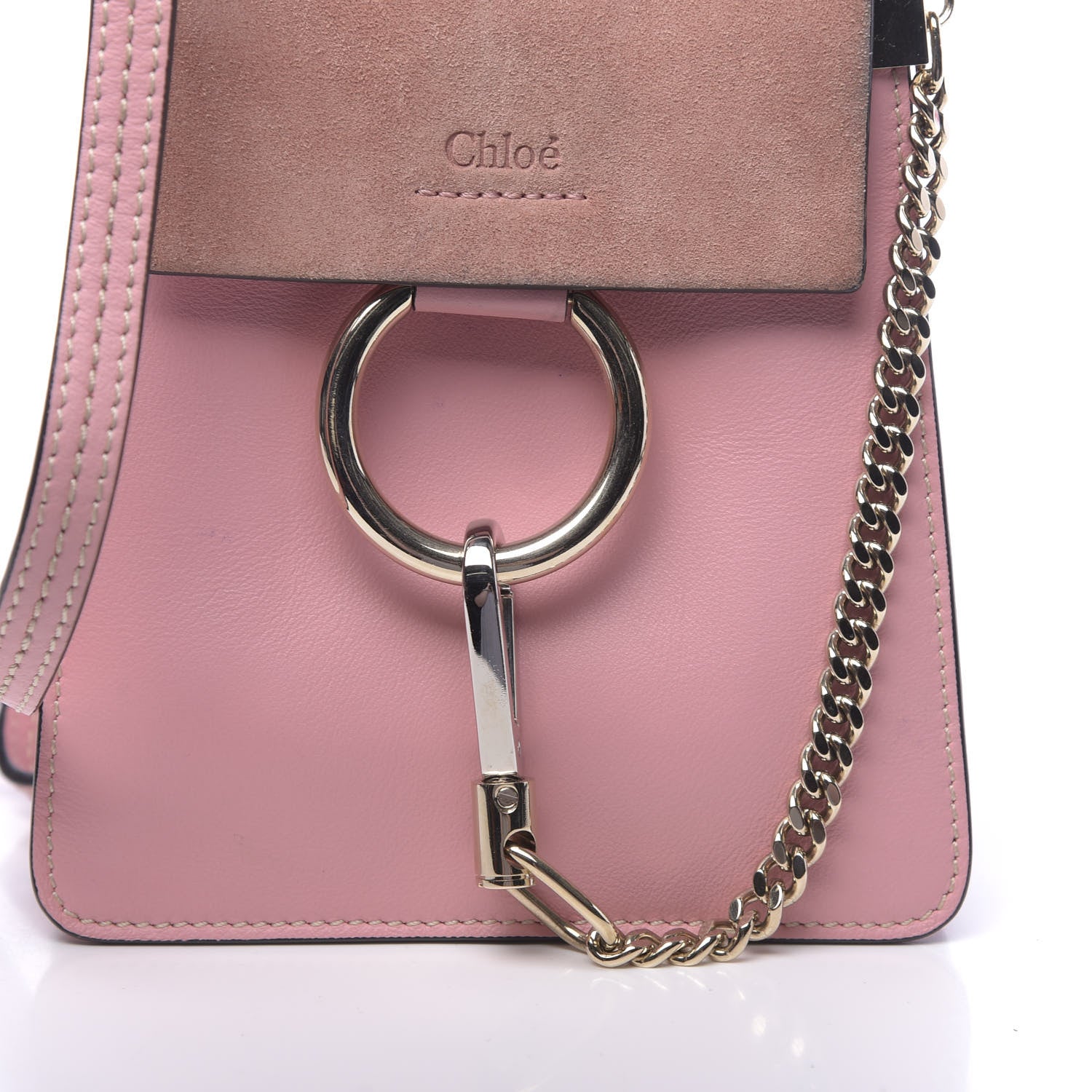 Chloe Suede Calfskin Mini Faye Bracelet Bag Washed Pink 10 of 11