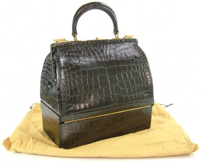 Hermes Crocodile Sac Mallette 26 Black 3 of 10