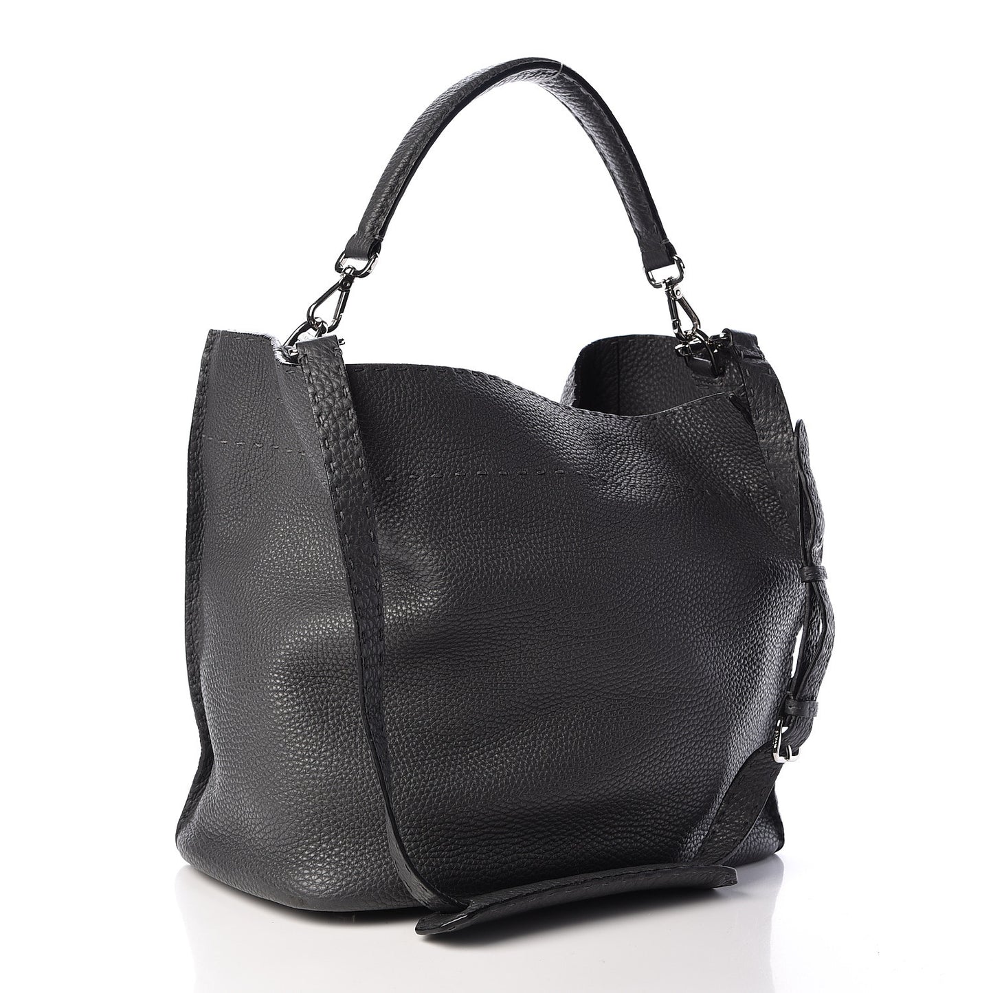Cuoio Romano Selleria Large Anna Bucket Bag Asfalto