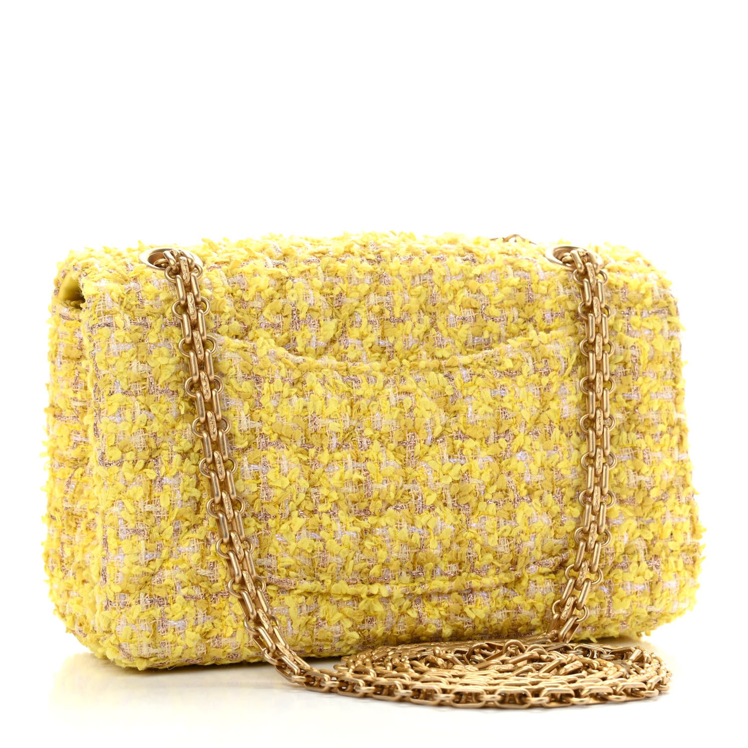 Chanel Tweed Quilted 2.55 Reissue Mini Flap Yellow 3 of 9