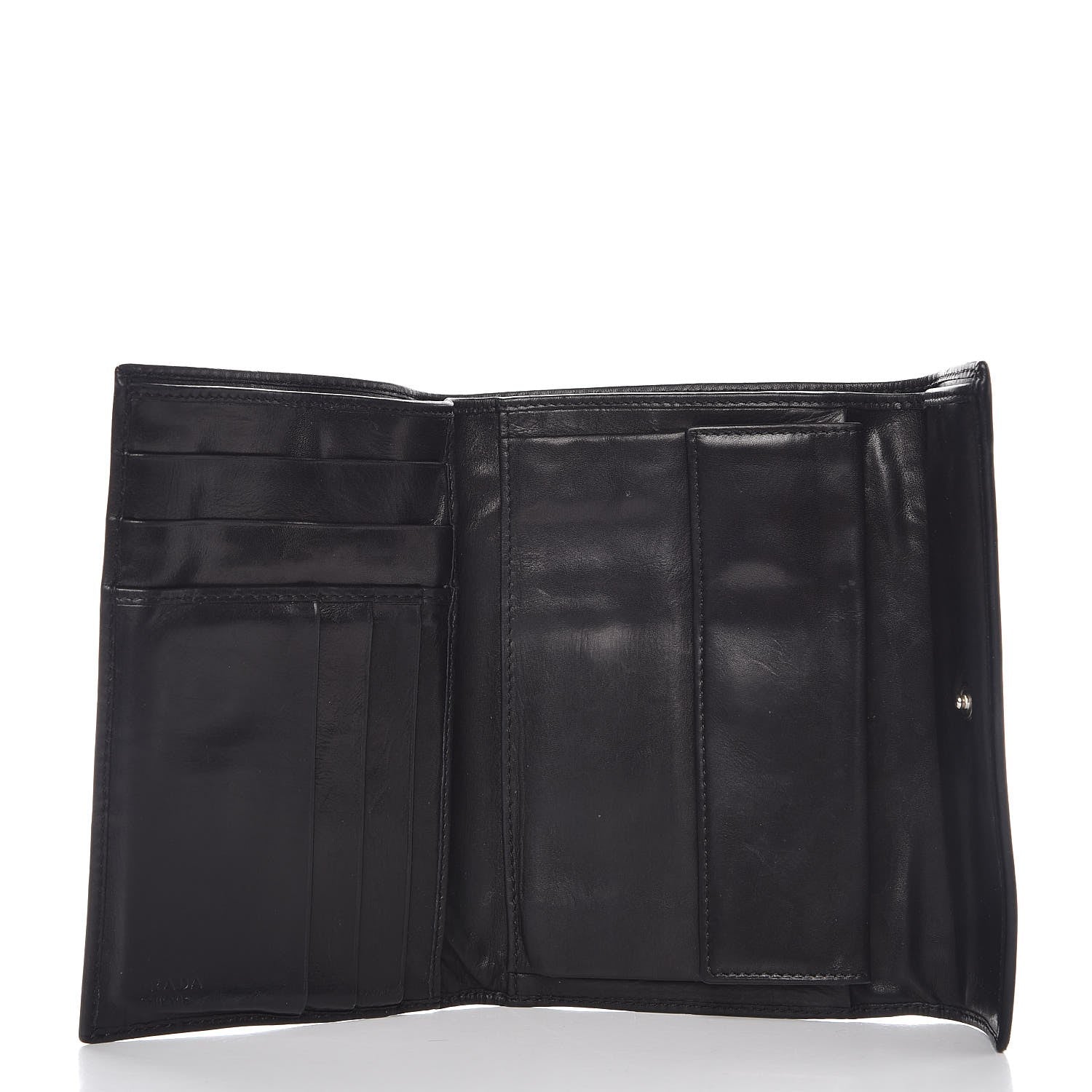 Prada Nappa Tri Fold Wallet Black 5 of 9