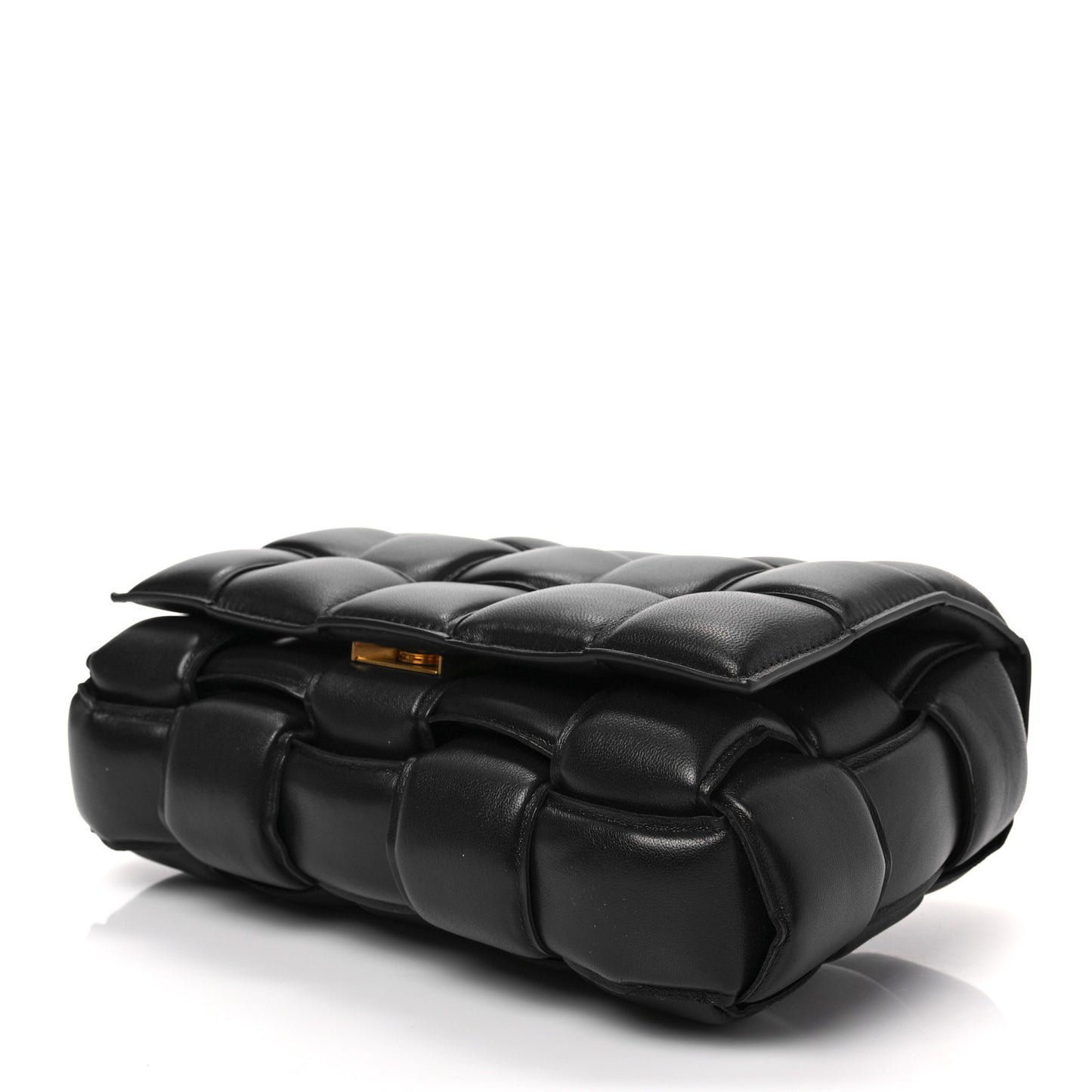 Nappa Maxi Intreccio Padded Cassette Crossbody Bag Black