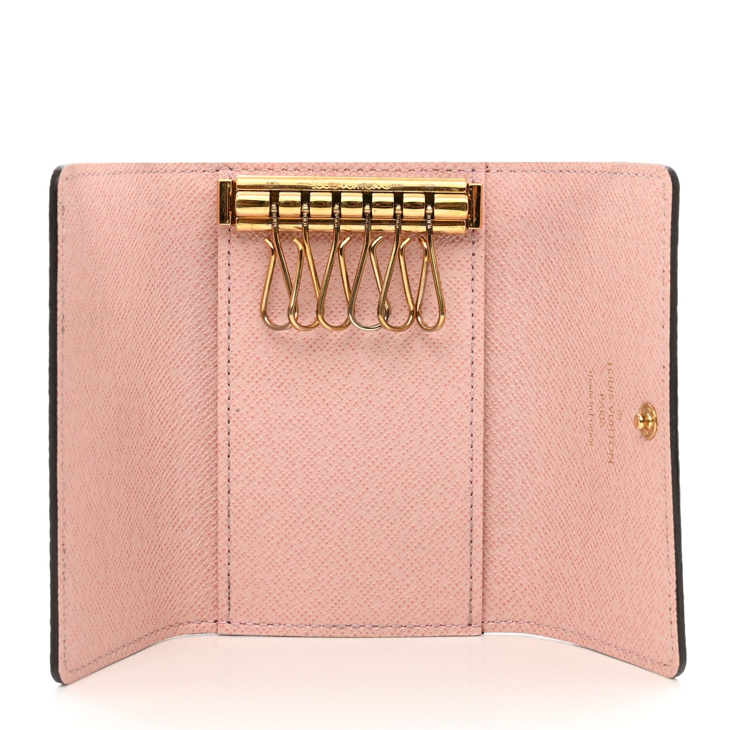 Damier Ebene Multicles 6 Key Holder Rose Ballerine