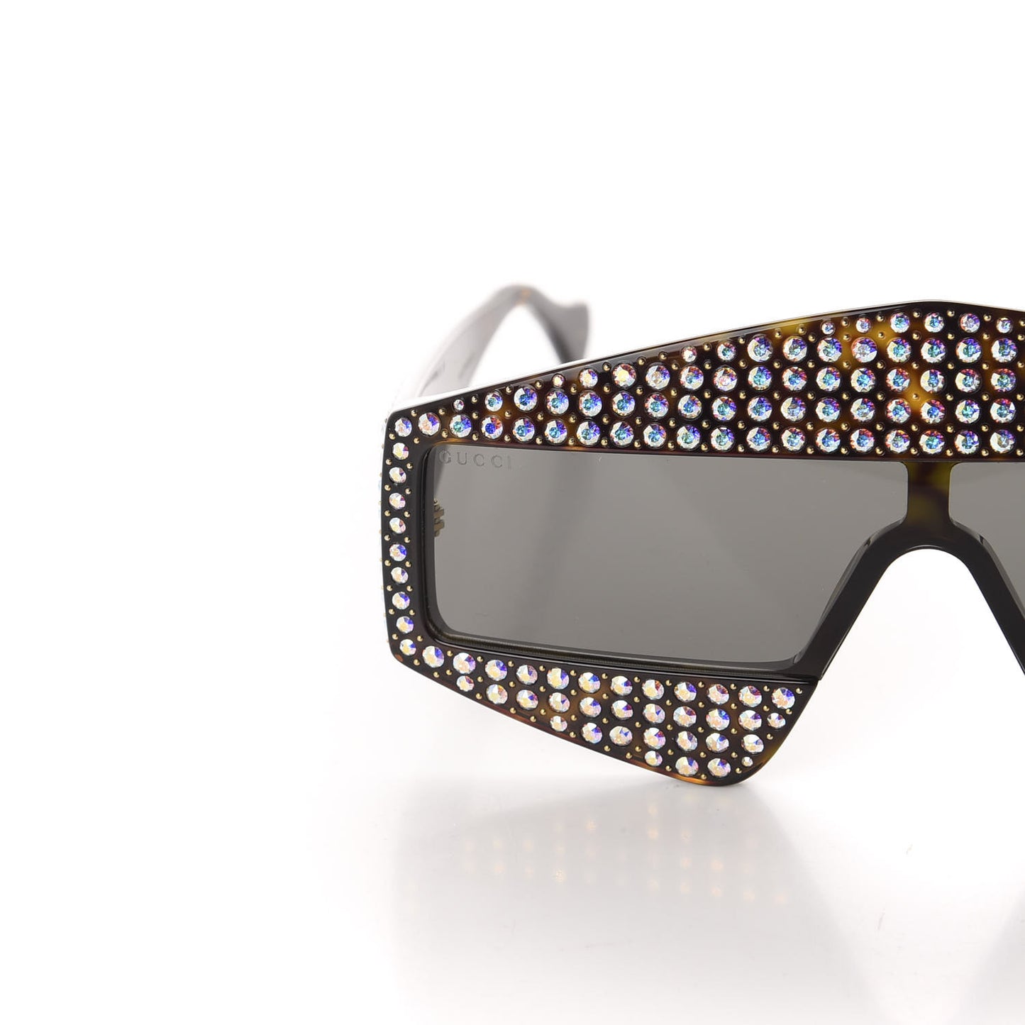 Crystal Rectangular Frame Sunglasses GG0357S Tortoiseshell