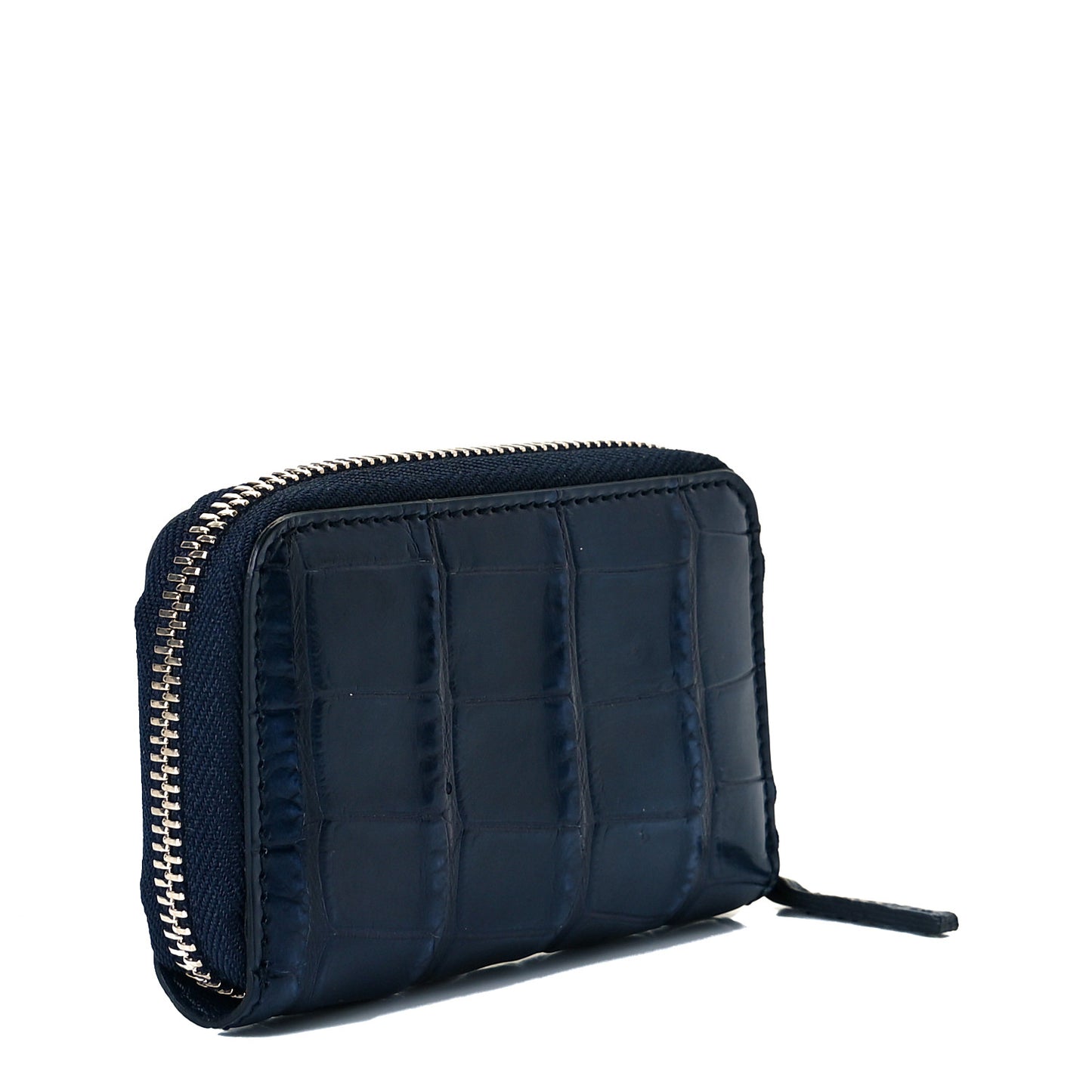 Crocodile Zip Around Card Case Dark Blue