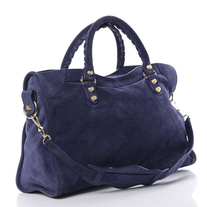 Balenciaga Baby Daim Suede Giant 12 Gold Hardware City Bleu Nuit 3 of 10