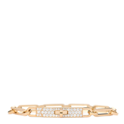 Hermes 18K Yellow Gold Diamond Pave PM Kelly Chaine Bracelet SH 1 of 4