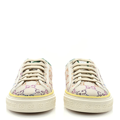 Gucci Canvas Lame Crystal GG Monogram Womens 1977 Tennis Sneakers 39.5 Gardenia Silver Mystic White 3 of 8