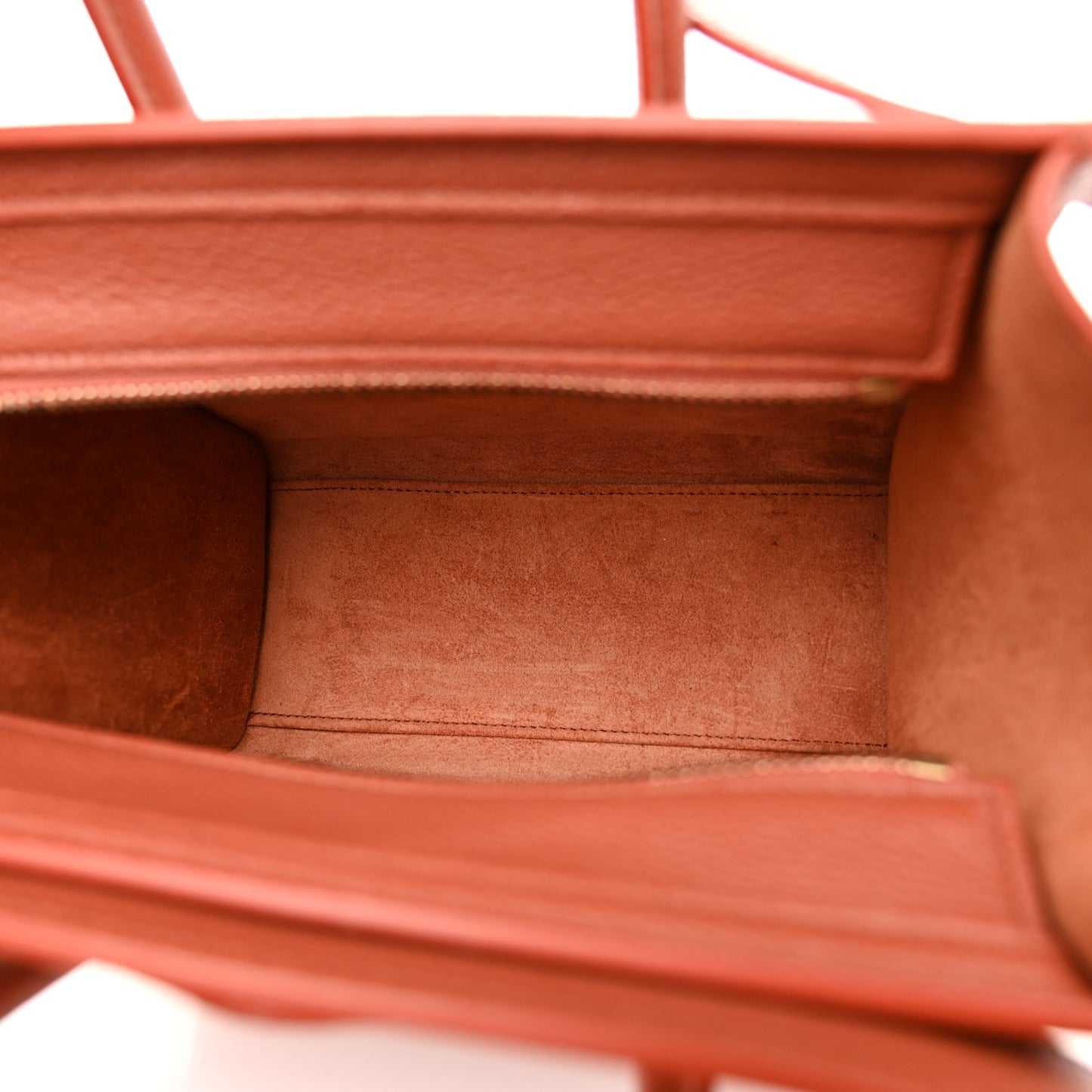 Drummed Calfskin Nano Luggage Terracotta