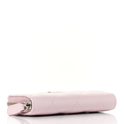 Chanel Lambskin Quilted Zip Around Coin Purse Wallet Light Pink 4 of 10