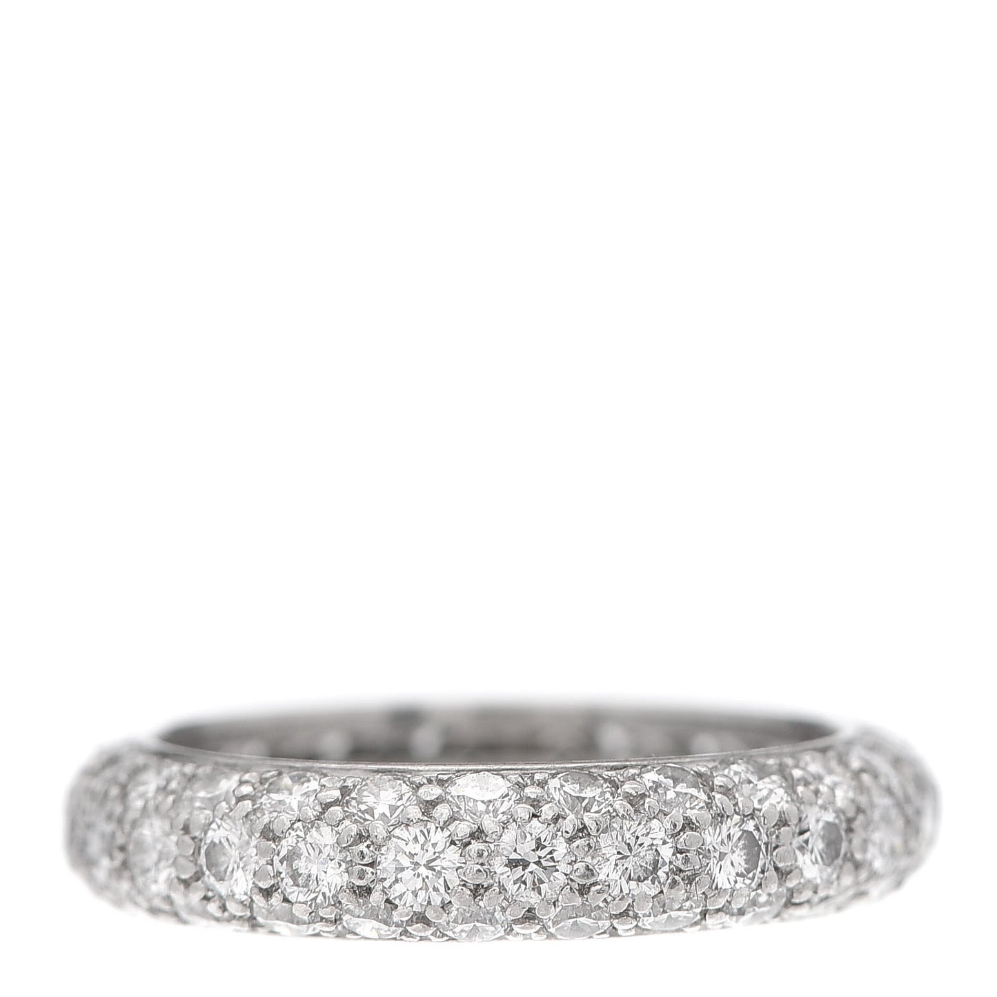 Platinum Diamond Etoile Three-Row Band Ring 46 3.75