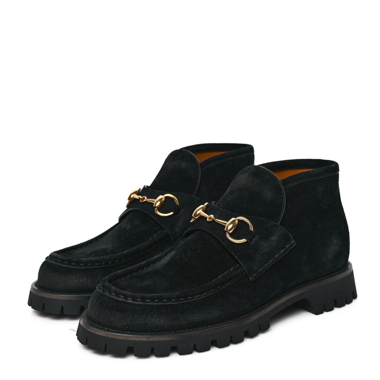 Suede Horsebit Womens Ankle Boots 38 Black