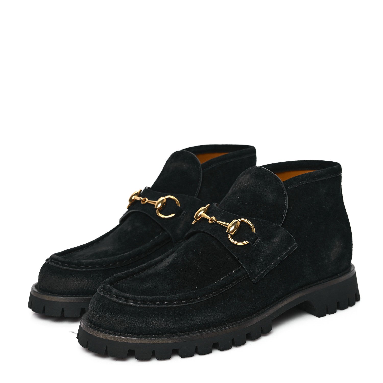 Gucci Suede Horsebit Womens Ankle Boots 38 Black 3 of 8